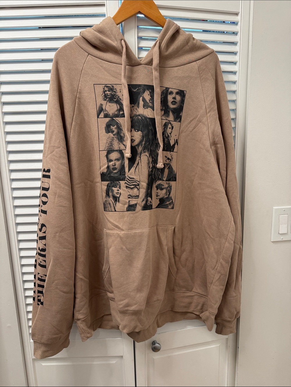 Taylor Swift Beige Graphic Crewneck Hoodie - Multi-Photo Front Print